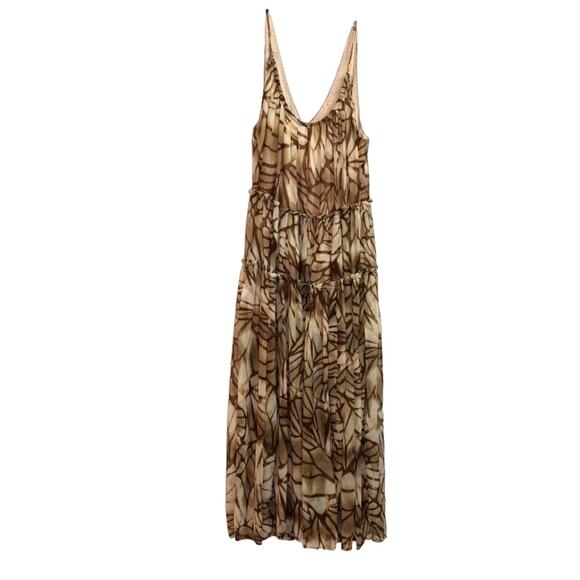 New Free People Julianna Floral Tiered Maxi Dress $168 Small Sable Sand - Picture 8 of 11